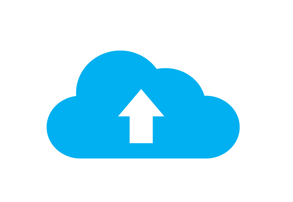 diagram of a blue upload cloud